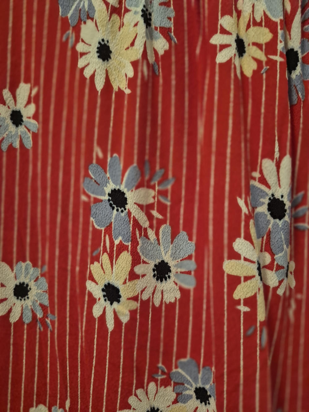 Madewell Red Floral Stripe Short Sleeve Top, Sz Med - Picture 3 of 7
